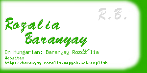 rozalia baranyay business card